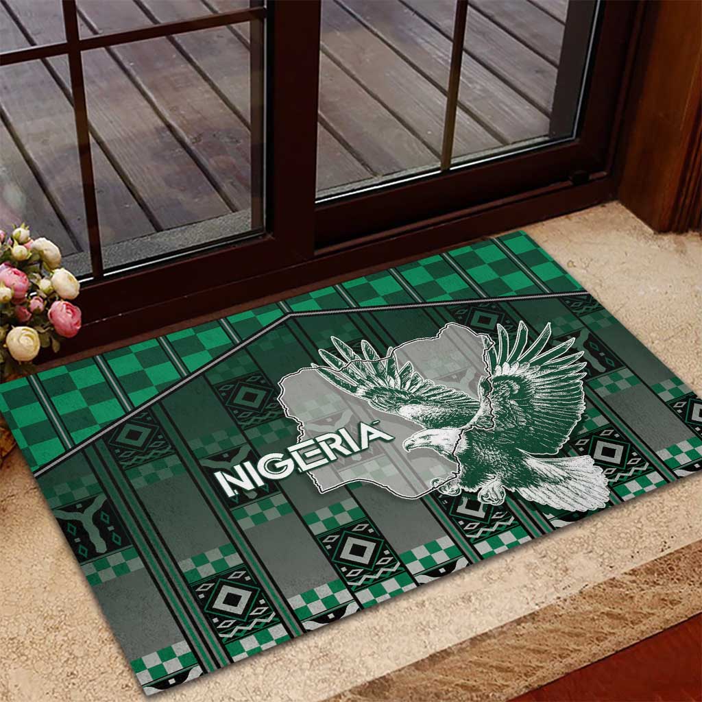 Nigeria Rubber Doormat Eagle With Tribal Patterns