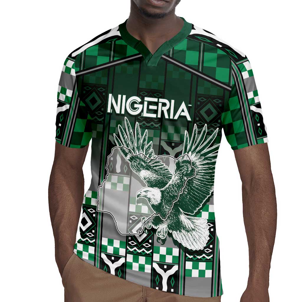 Personalized Nigeria Rugby Jersey Eagle With Tribal Patterns