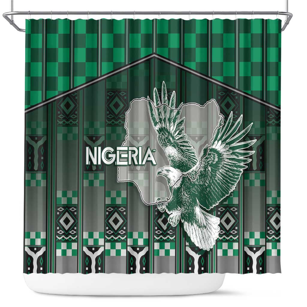 Nigeria Shower Curtain Eagle With Tribal Patterns
