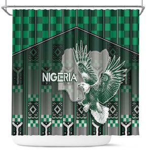 Nigeria Shower Curtain Eagle With Tribal Patterns