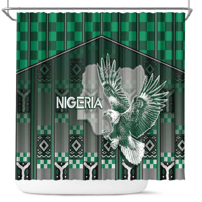 Nigeria Shower Curtain Eagle With Tribal Patterns