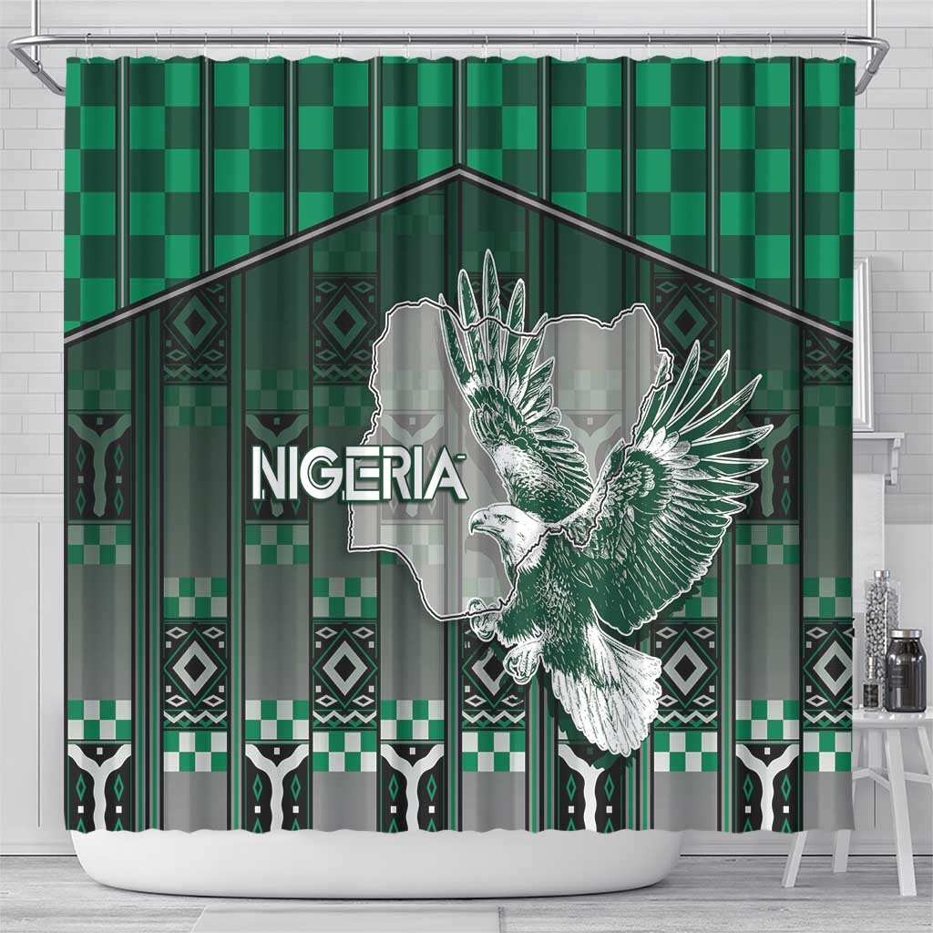 Nigeria Shower Curtain Eagle With Tribal Patterns