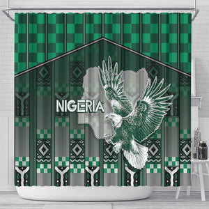 Nigeria Shower Curtain Eagle With Tribal Patterns