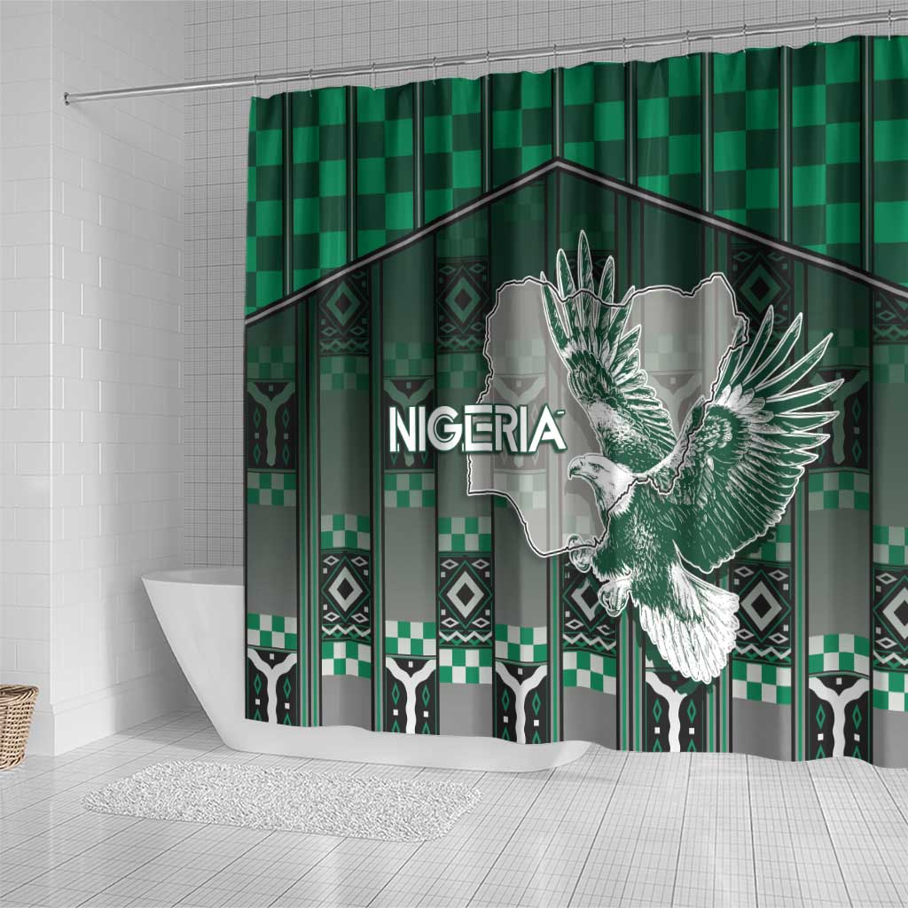 Nigeria Shower Curtain Eagle With Tribal Patterns
