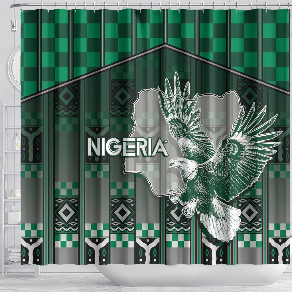 Nigeria Shower Curtain Eagle With Tribal Patterns