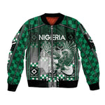 Personalized Nigeria Sleeve Zip Bomber Jacket Eagle With Tribal Patterns