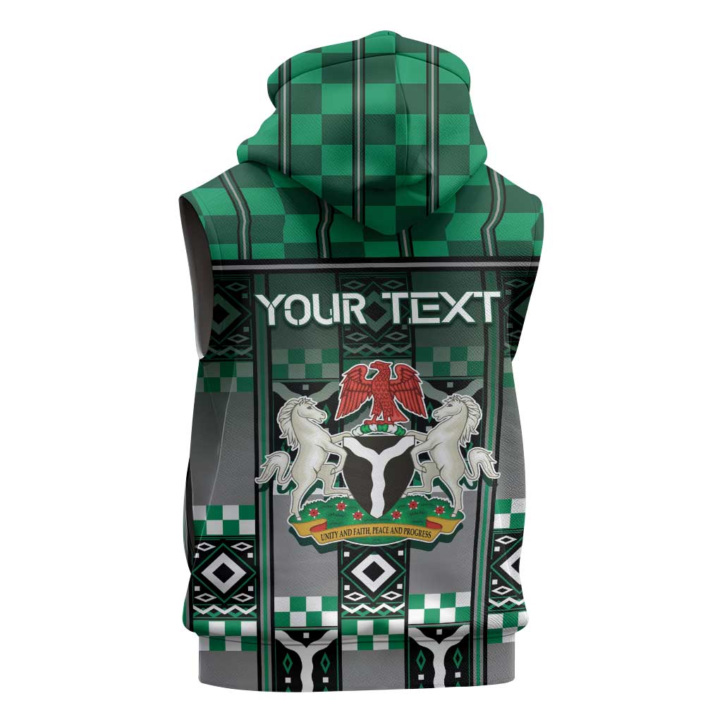 Personalized Nigeria Sleeveless Hoodie Eagle With Tribal Patterns