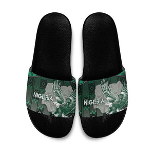 Nigeria Slide Sandals Eagle With Tribal Patterns