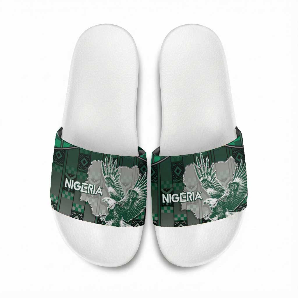 Nigeria Slide Sandals Eagle With Tribal Patterns