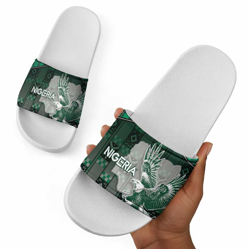 Nigeria Slide Sandals Eagle With Tribal Patterns