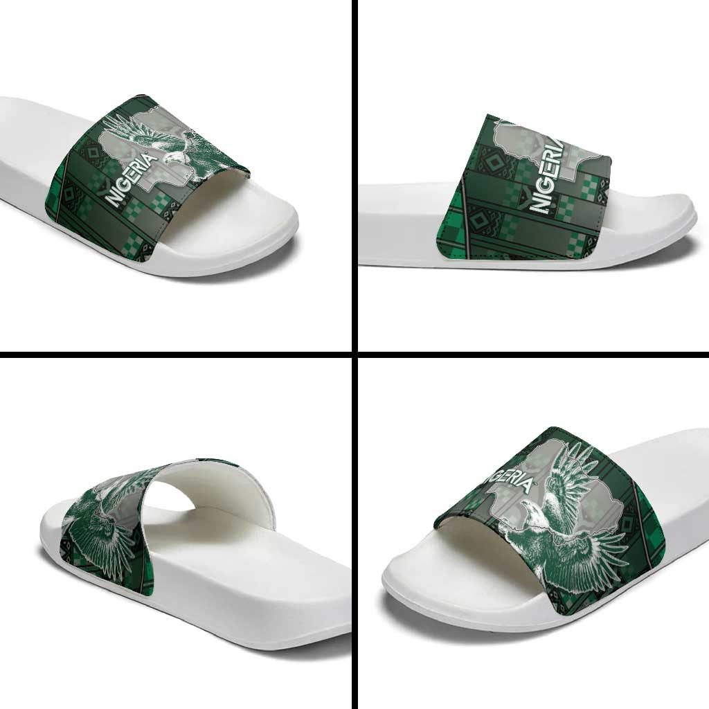 Nigeria Slide Sandals Eagle With Tribal Patterns
