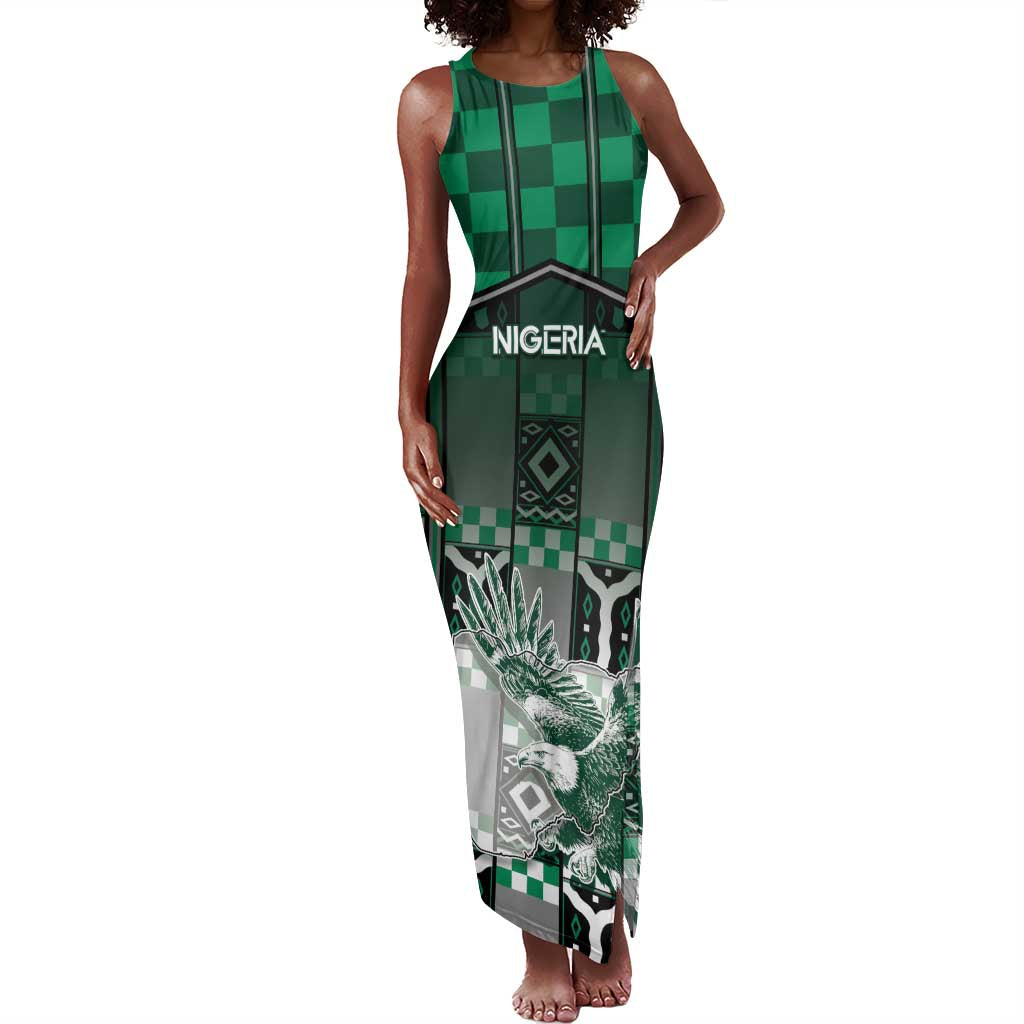 Personalized Nigeria Tank Maxi Dress Eagle With Tribal Patterns