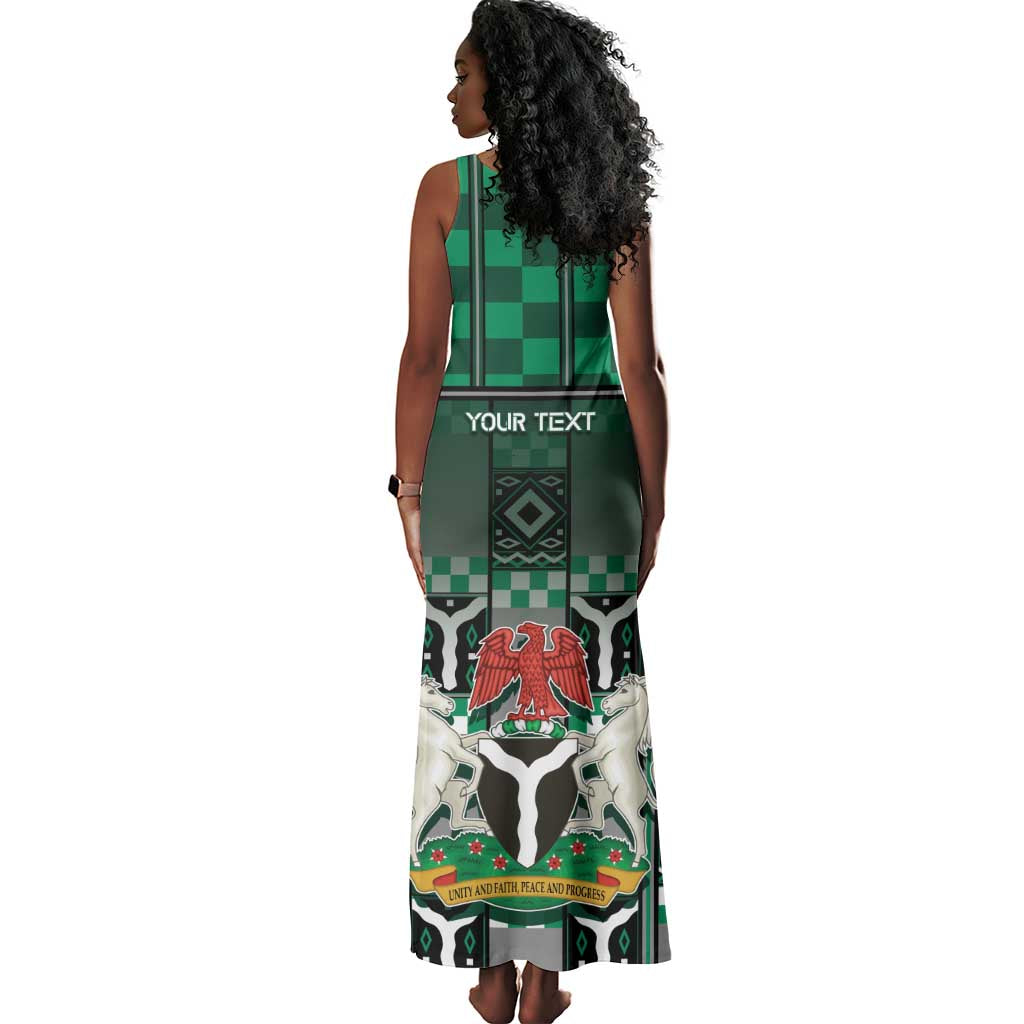 Personalized Nigeria Tank Maxi Dress Eagle With Tribal Patterns