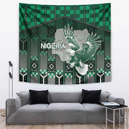 Nigeria Tapestry Eagle With Tribal Patterns