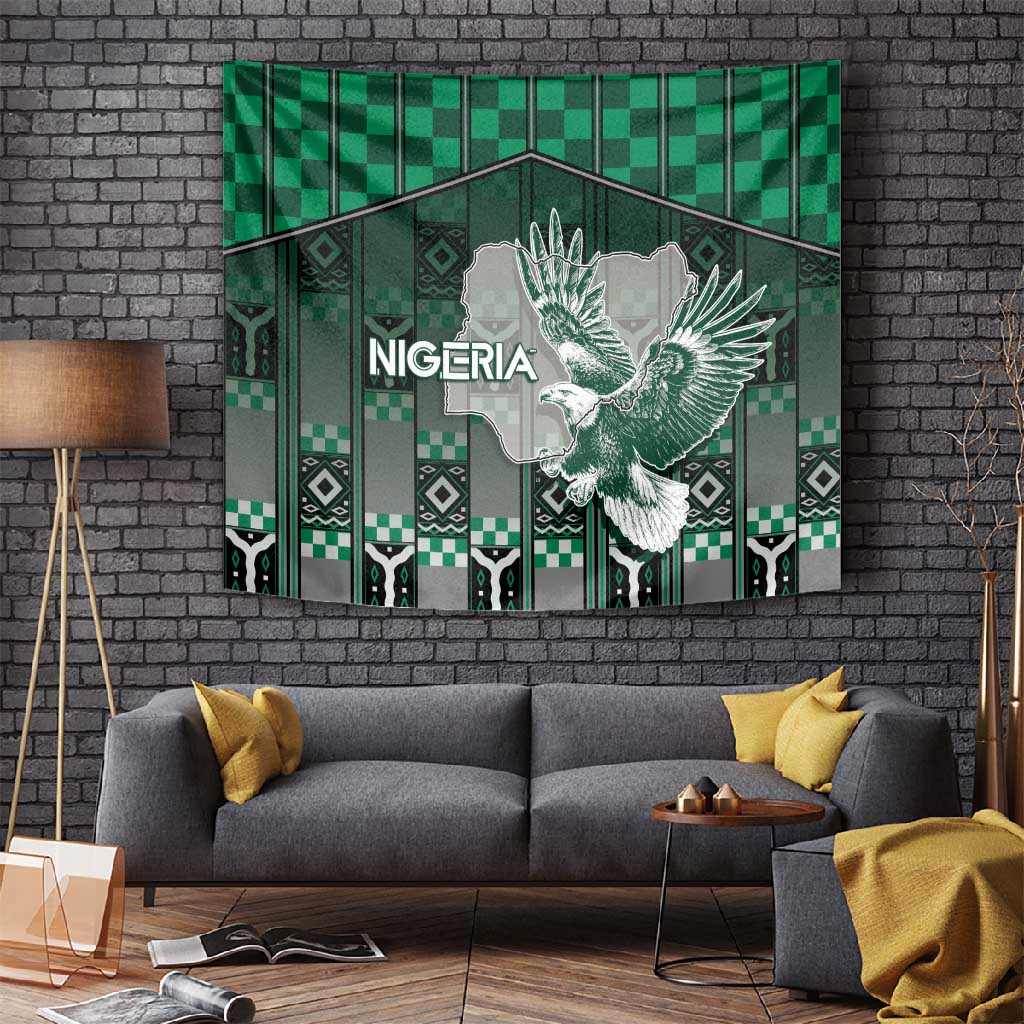 Nigeria Tapestry Eagle With Tribal Patterns