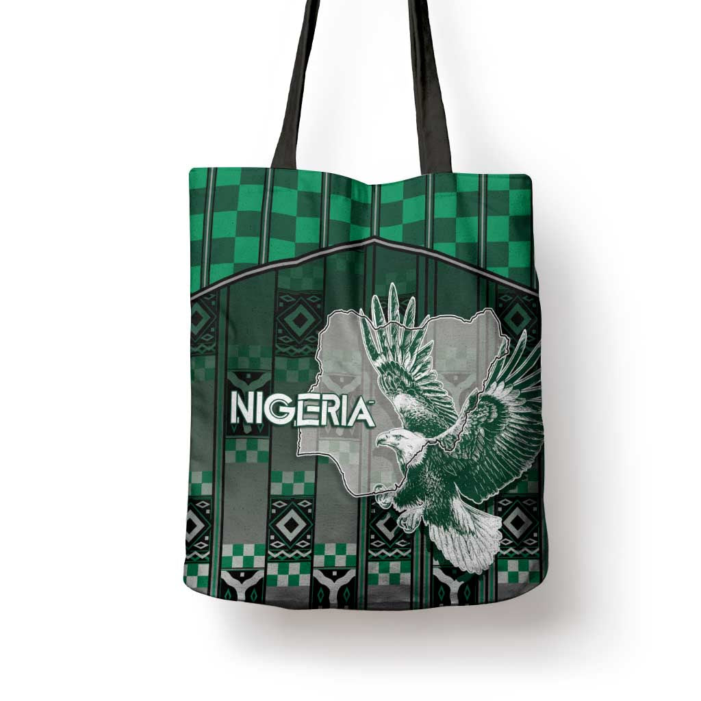 Nigeria Tote Bag Eagle With Tribal Patterns