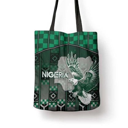 Nigeria Tote Bag Eagle With Tribal Patterns