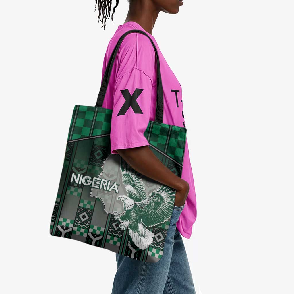 Nigeria Tote Bag Eagle With Tribal Patterns