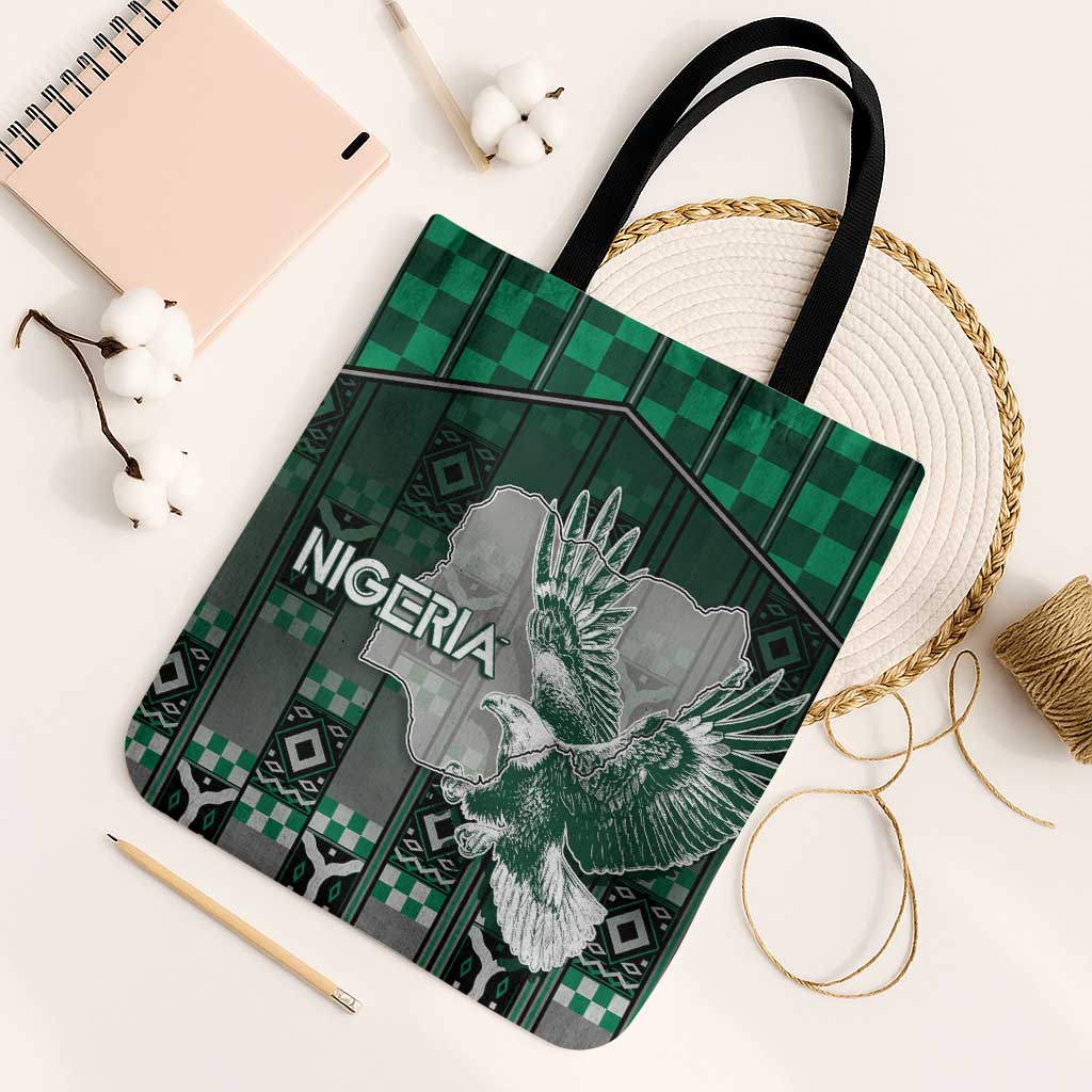 Nigeria Tote Bag Eagle With Tribal Patterns