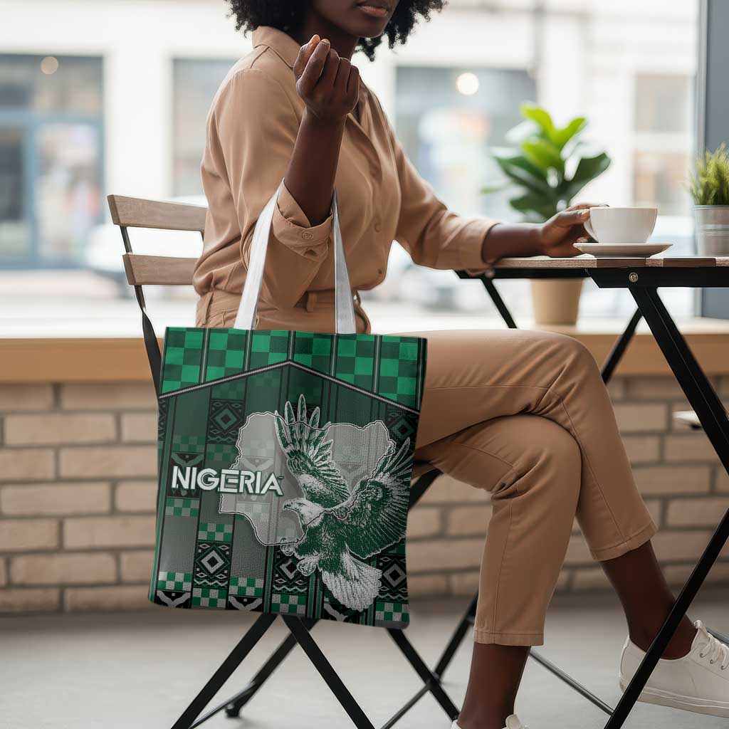 Nigeria Tote Bag Eagle With Tribal Patterns