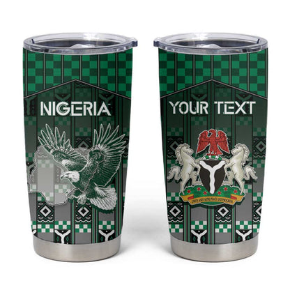 Personalized Nigeria Tumbler Cup Eagle With Tribal Patterns