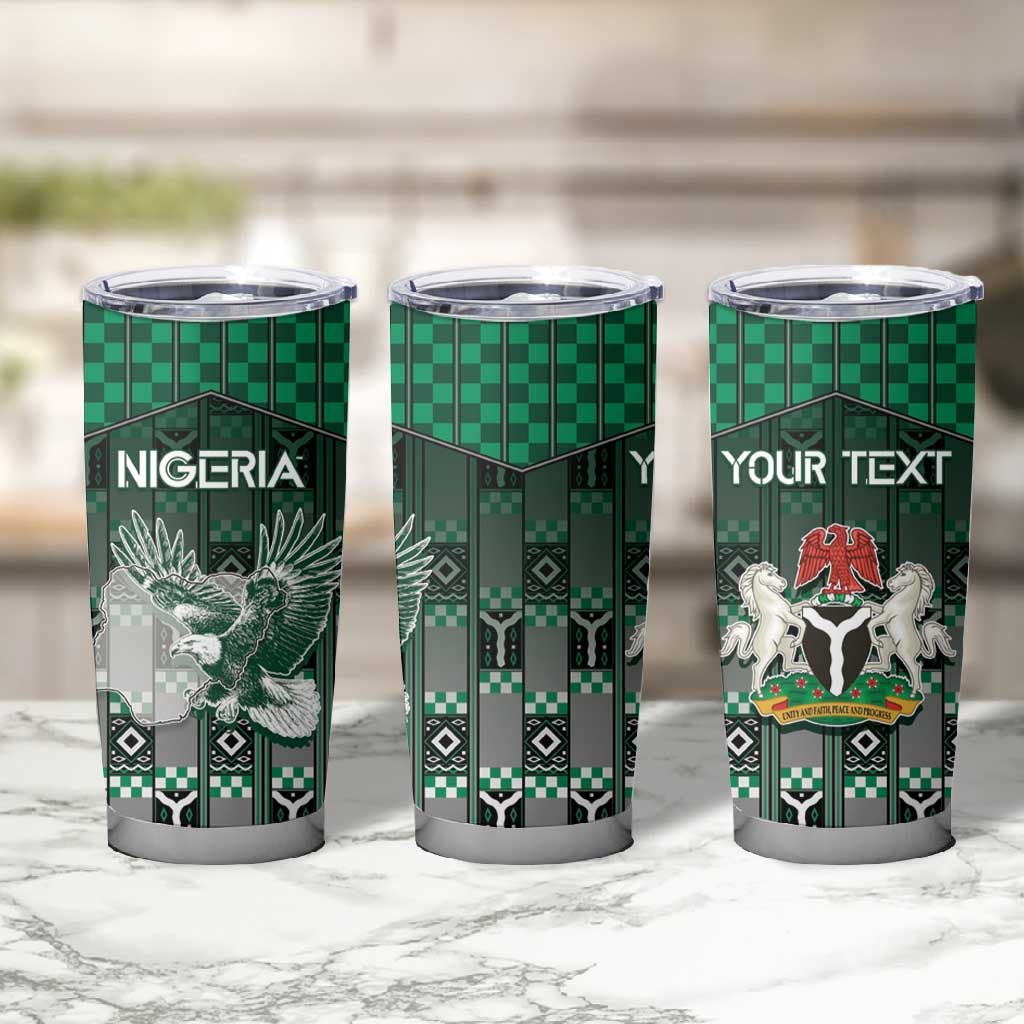 Personalized Nigeria Tumbler Cup Eagle With Tribal Patterns