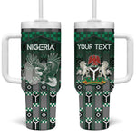Personalized Nigeria Tumbler With Handle Eagle With Tribal Patterns