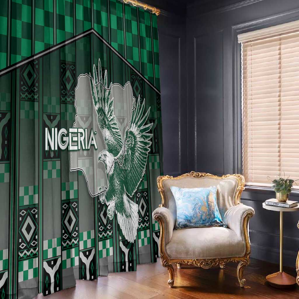 Nigeria Window Curtain Eagle With Tribal Patterns