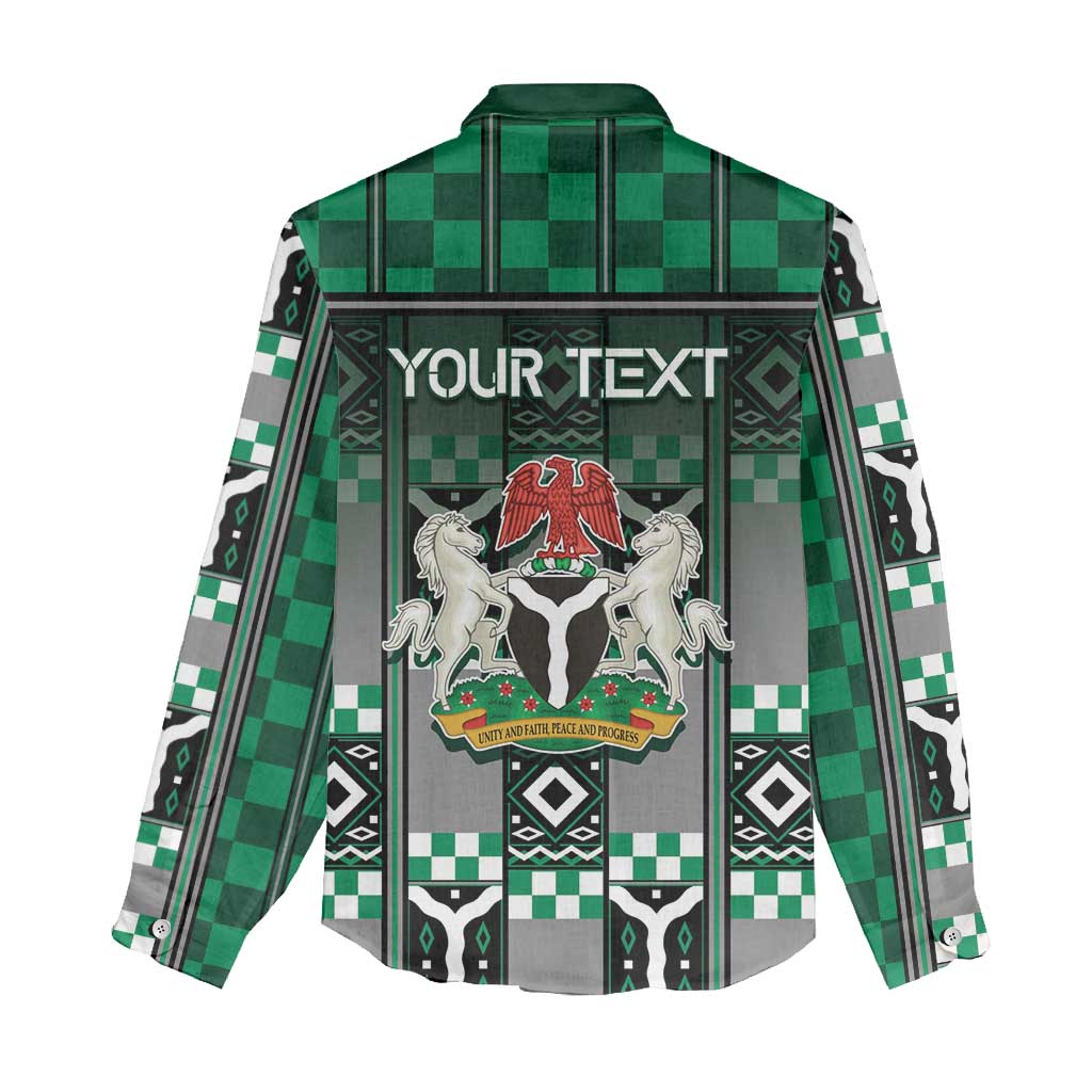 Personalized Nigeria Women Casual Shirt Eagle With Tribal Patterns