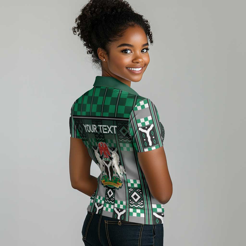 Personalized Nigeria Women Polo Shirt Eagle With Tribal Patterns