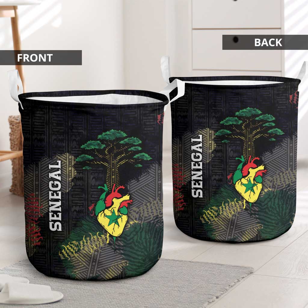 Senegal Laundry Basket Heart Baobab Art Grunge Style