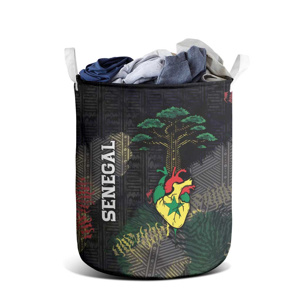 Senegal Laundry Basket Heart Baobab Art Grunge Style