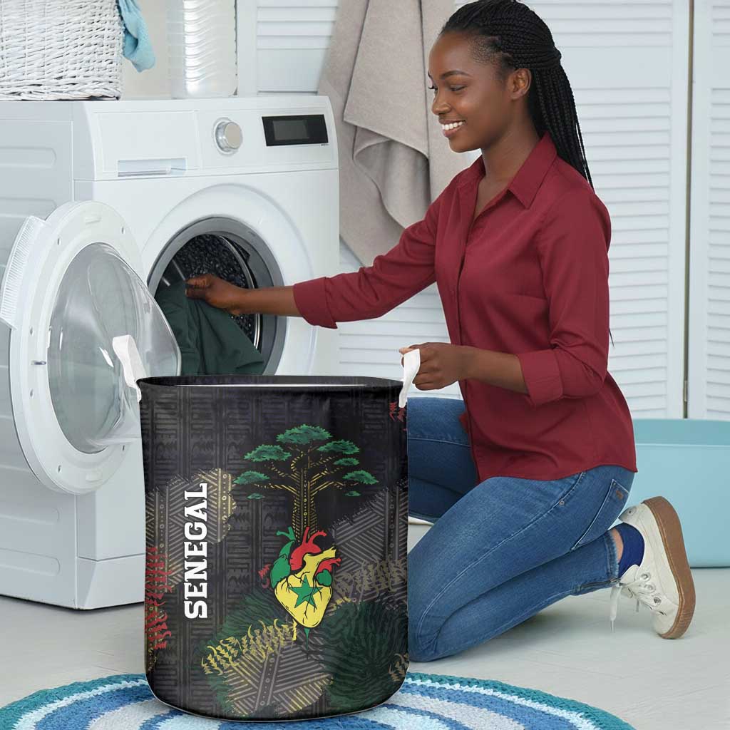 Senegal Laundry Basket Heart Baobab Art Grunge Style