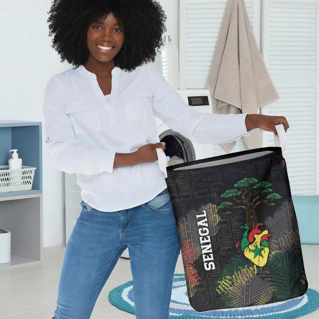 Senegal Laundry Basket Heart Baobab Art Grunge Style