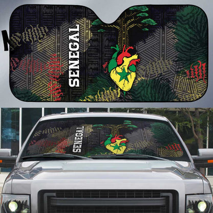 Senegal Auto Sun Shade Heart Baobab Art Grunge Style