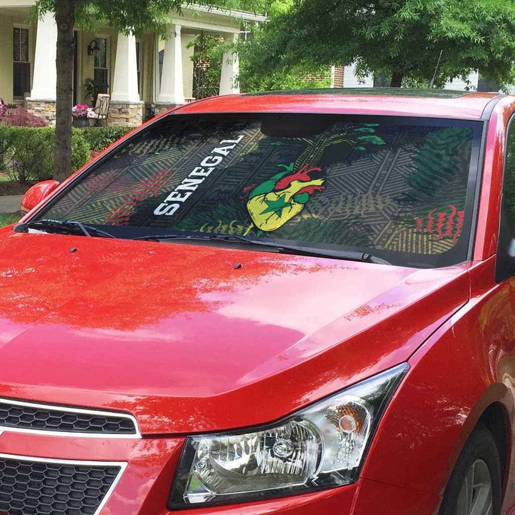 Senegal Auto Sun Shade Heart Baobab Art Grunge Style