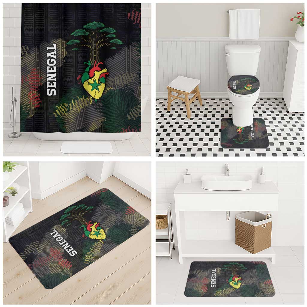 Senegal Bathroom Set Heart Baobab Art Grunge Style