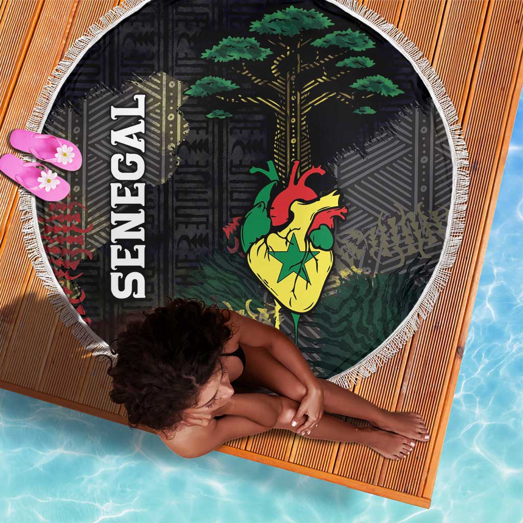 Senegal Beach Blanket Heart Baobab Art Grunge Style