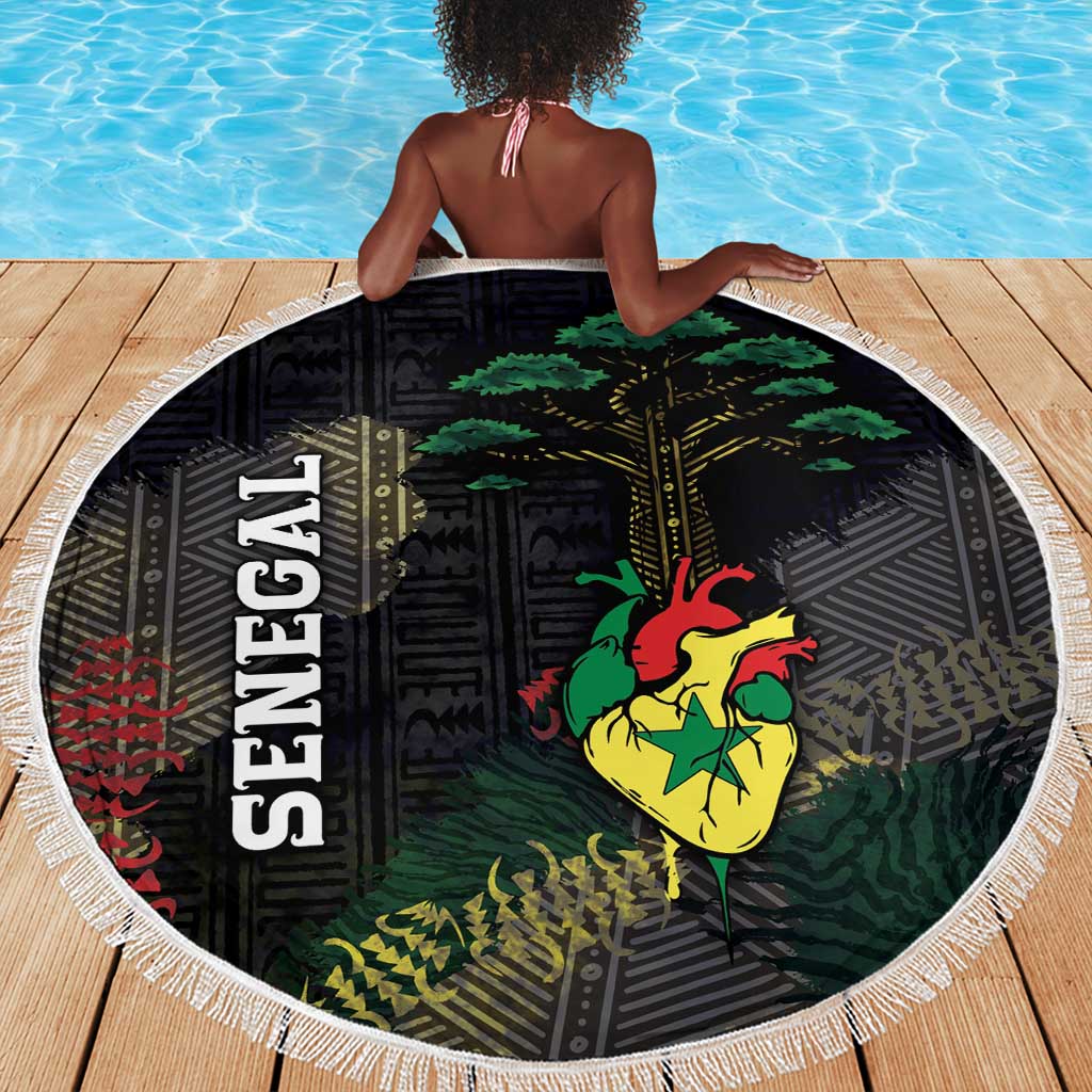 Senegal Beach Blanket Heart Baobab Art Grunge Style