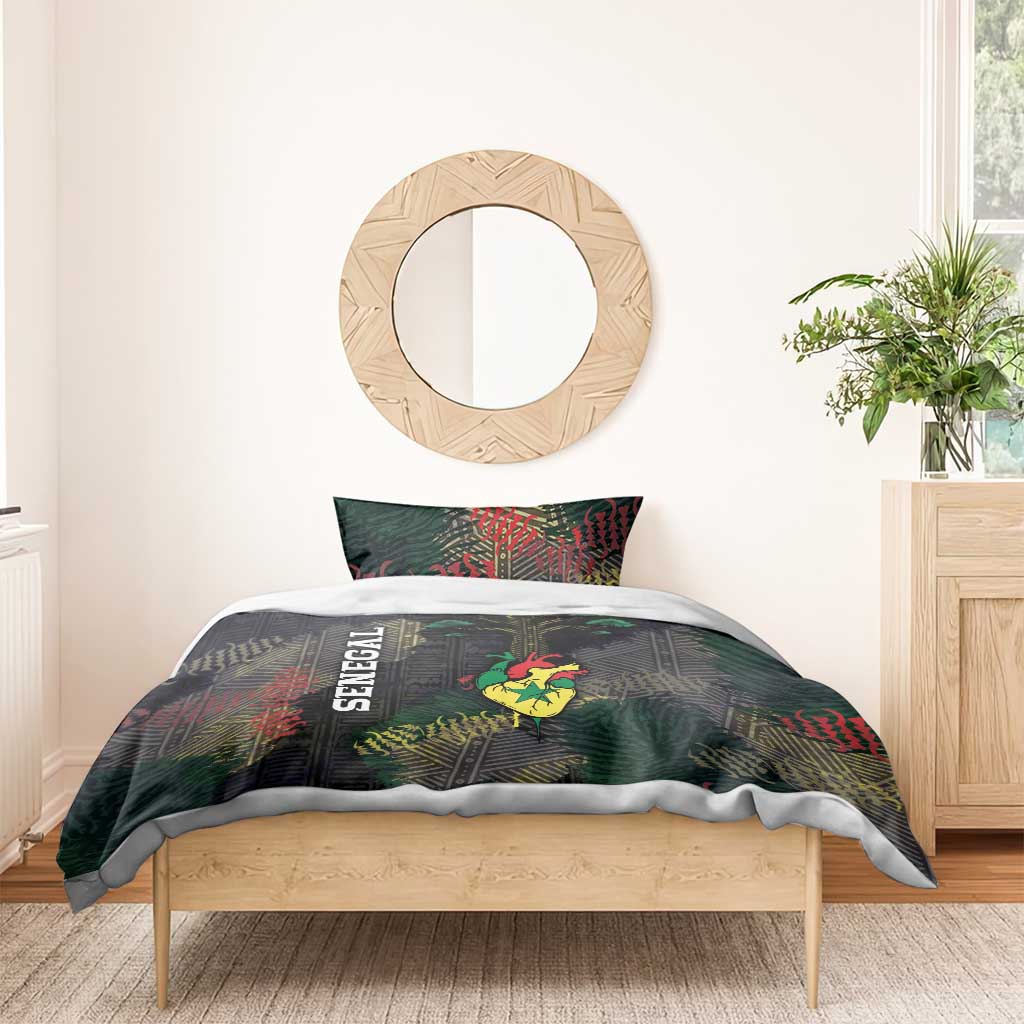 Senegal Bedding Set Heart Baobab Art Grunge Style