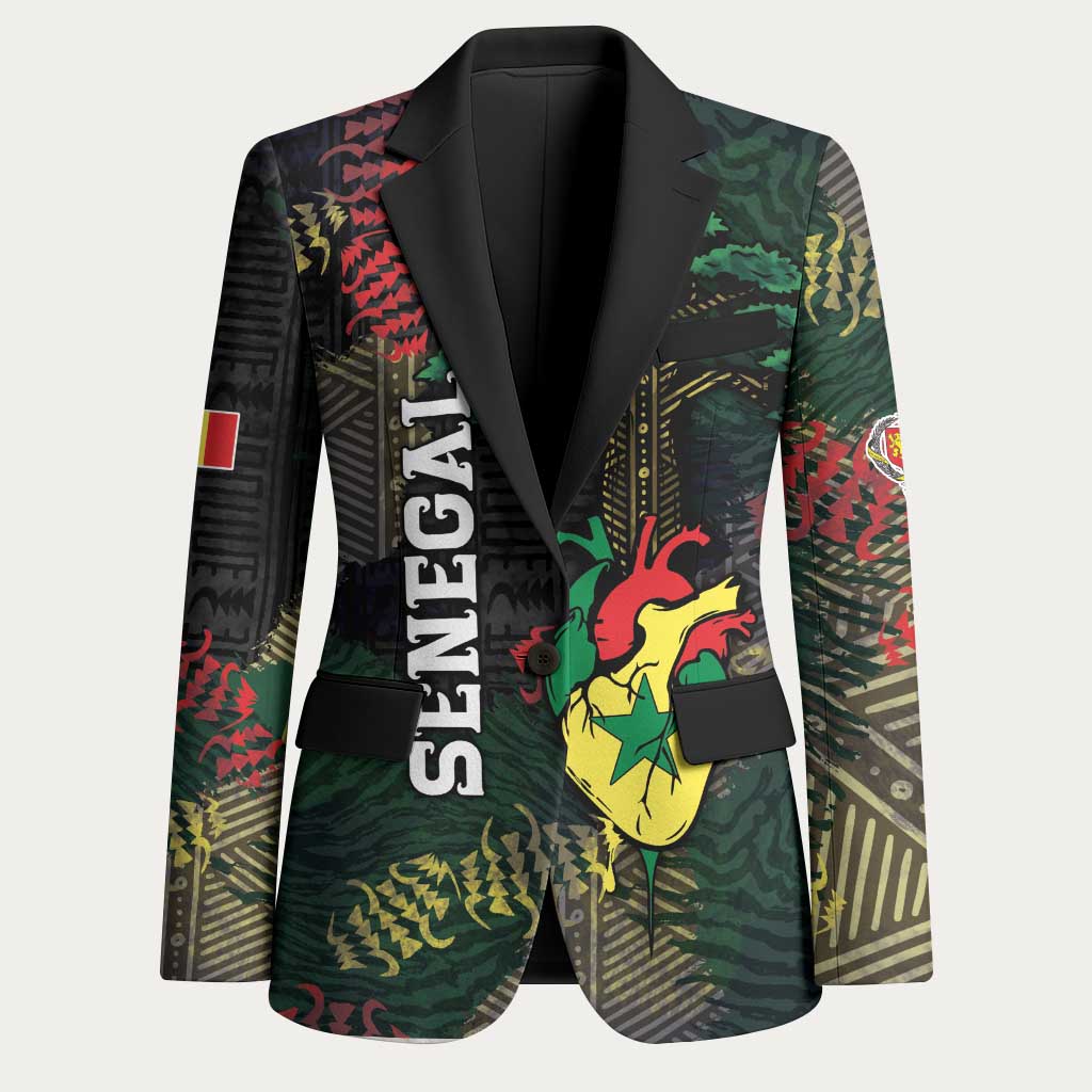 Personalized Senegal Blazer Heart Baobab Art Grunge Style