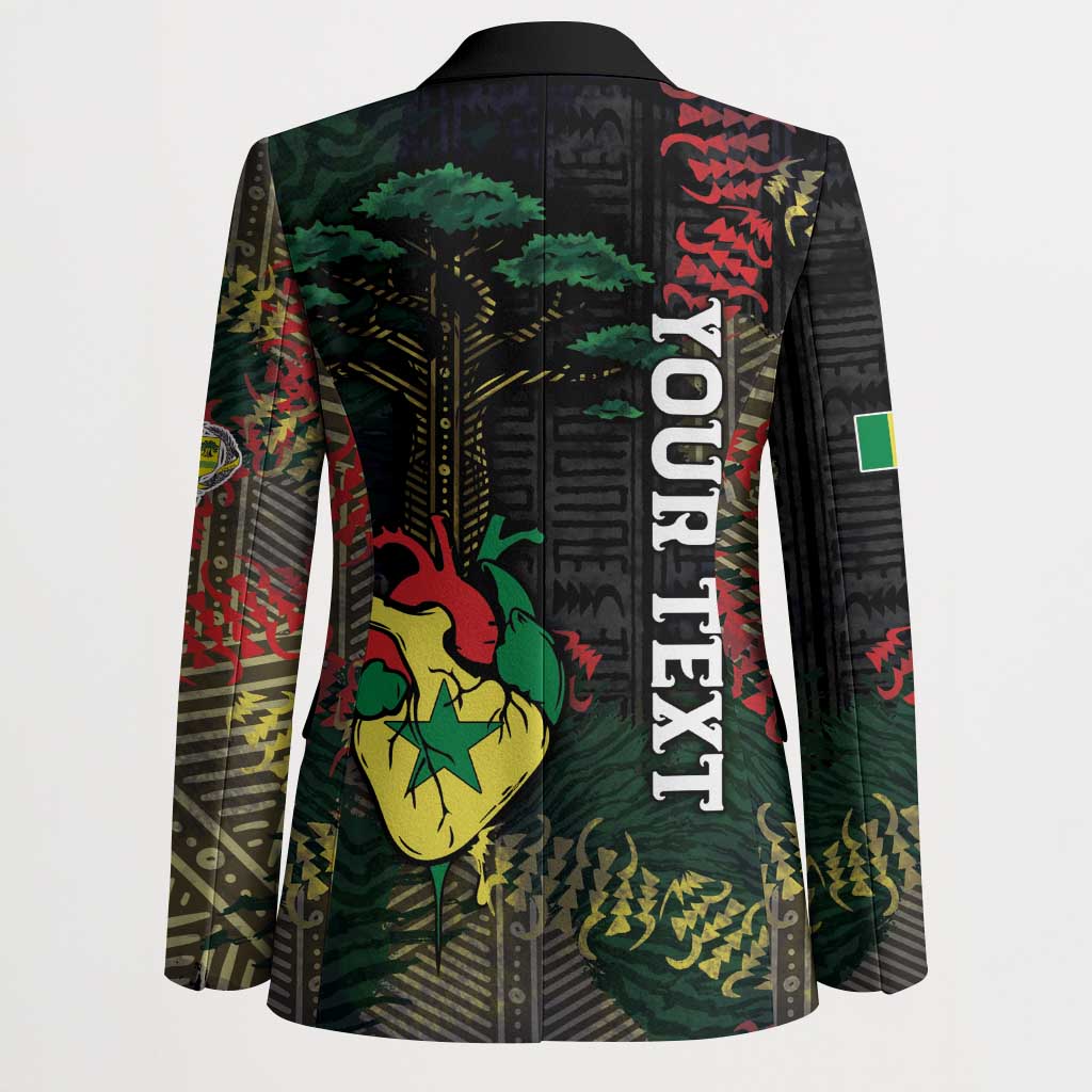 Personalized Senegal Blazer Heart Baobab Art Grunge Style