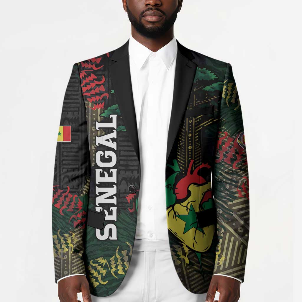Personalized Senegal Blazer Heart Baobab Art Grunge Style