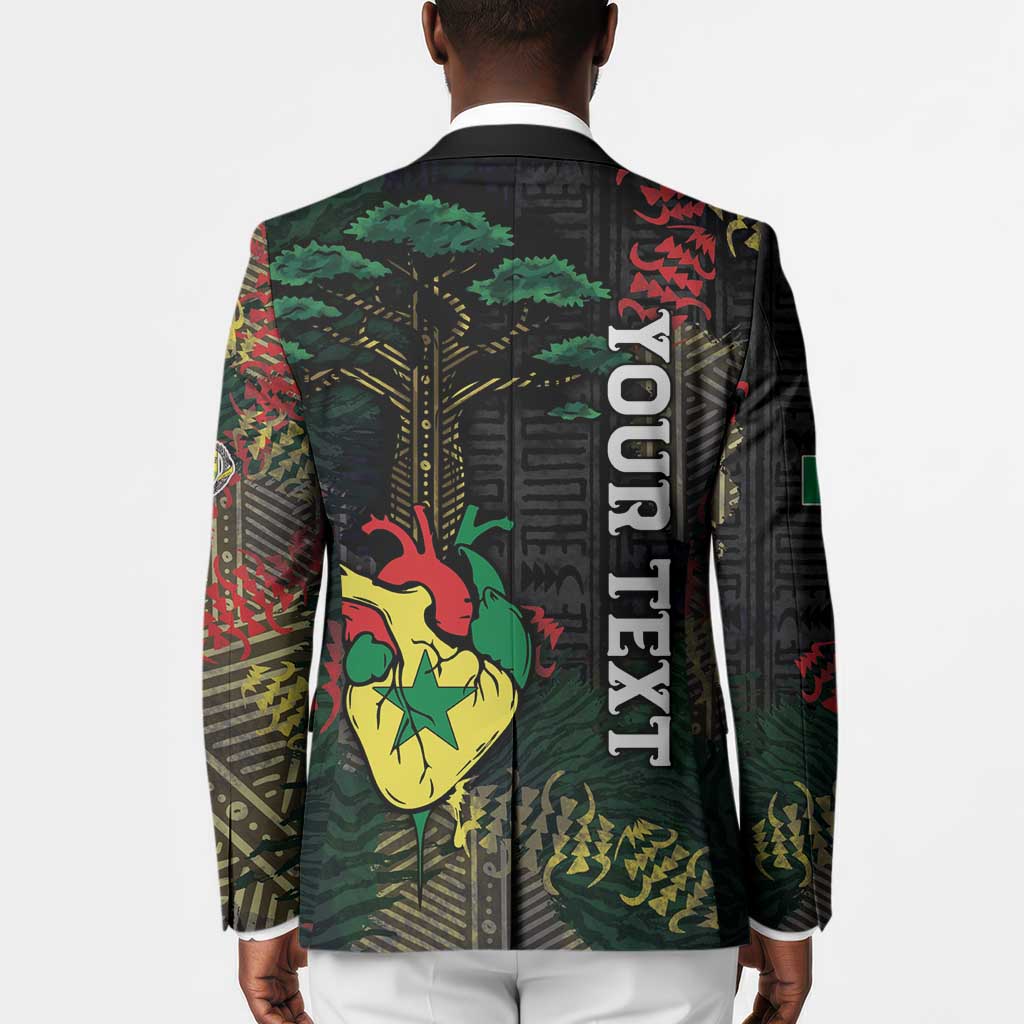 Personalized Senegal Blazer Heart Baobab Art Grunge Style