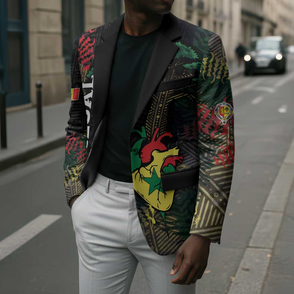Personalized Senegal Blazer Heart Baobab Art Grunge Style