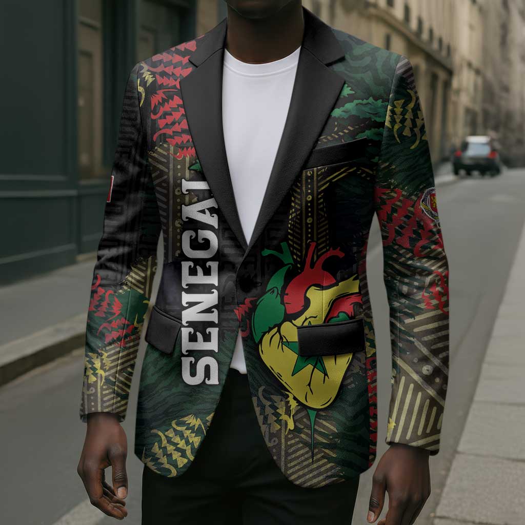 Personalized Senegal Blazer Heart Baobab Art Grunge Style