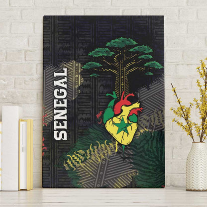 Senegal Canvas Wall Art Heart Baobab Art Grunge Style