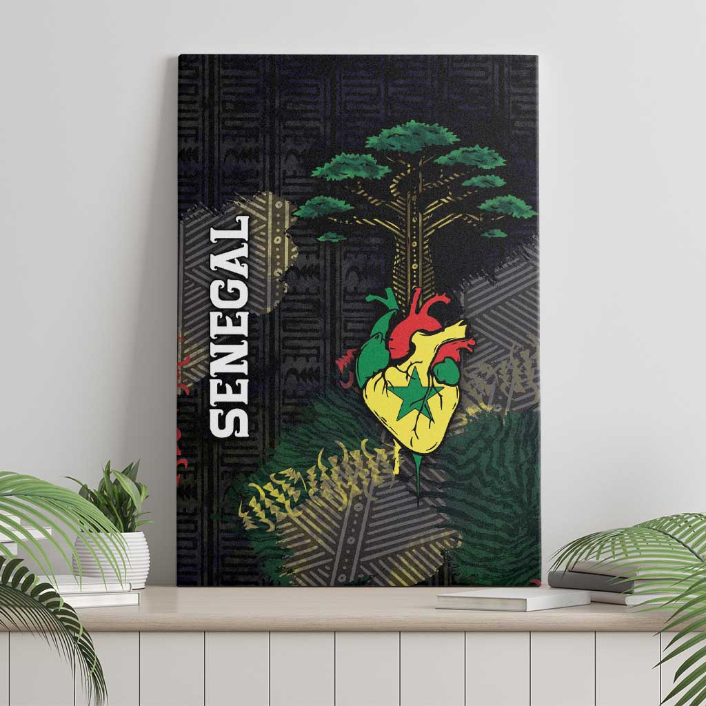 Senegal Canvas Wall Art Heart Baobab Art Grunge Style