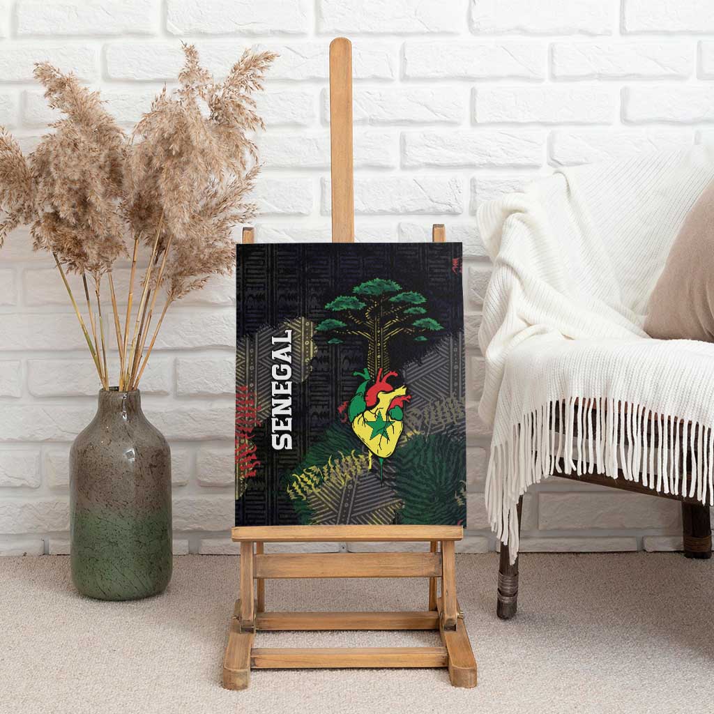 Senegal Canvas Wall Art Heart Baobab Art Grunge Style