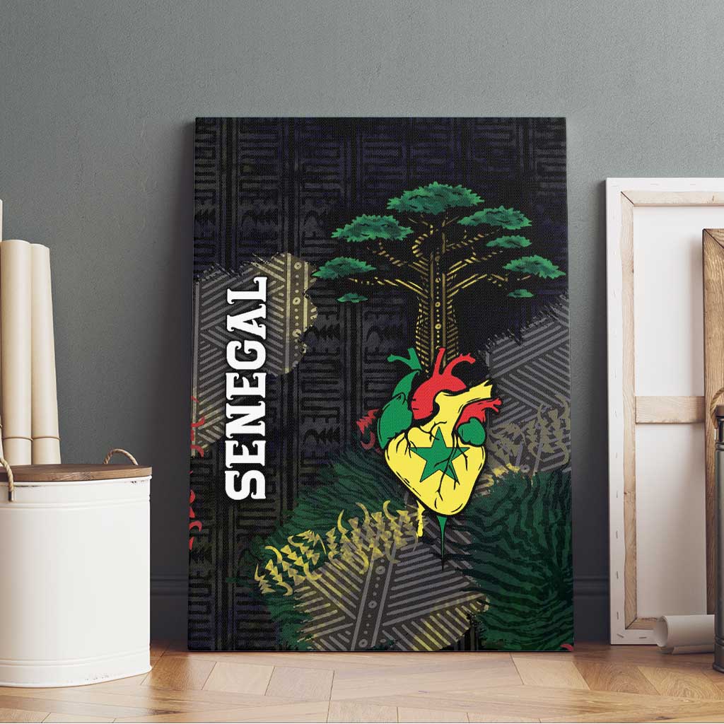 Senegal Canvas Wall Art Heart Baobab Art Grunge Style
